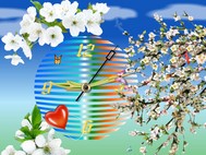 Apple-Blossom-Clock ScreenSaver screenshot